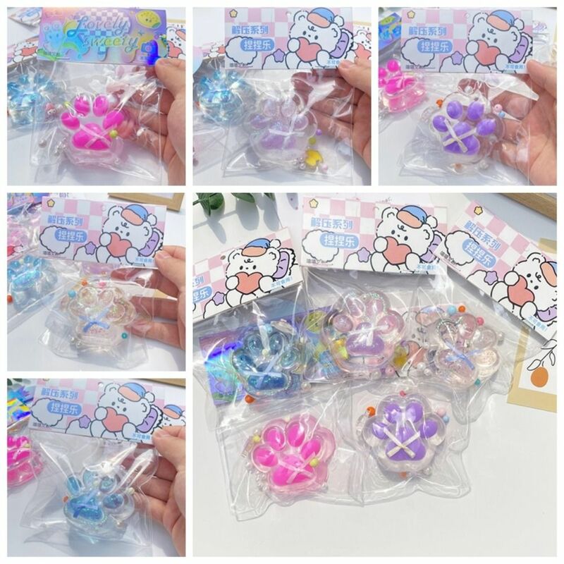 Transparent Cat Paw Slow Rebound Toy Quick Recovery TPR Pearl Cat Claw Pinch Toy Creative Cartoon Squeeze Cat Paw Adults