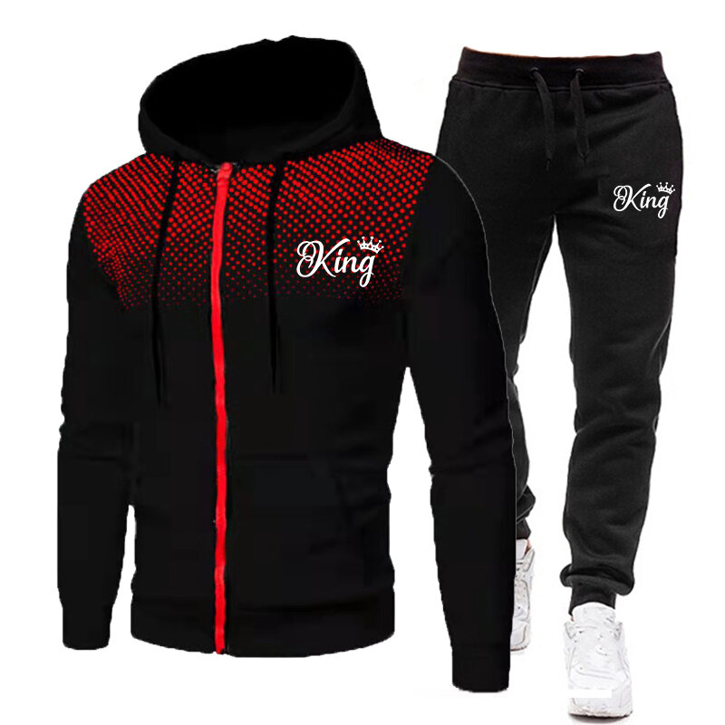 Trending Suits Casual Zipper Jackets and Sport Pants Autumn Winter Mens Outdoors Hooded Hoodies Jogging Tracksuits Two Piece Set