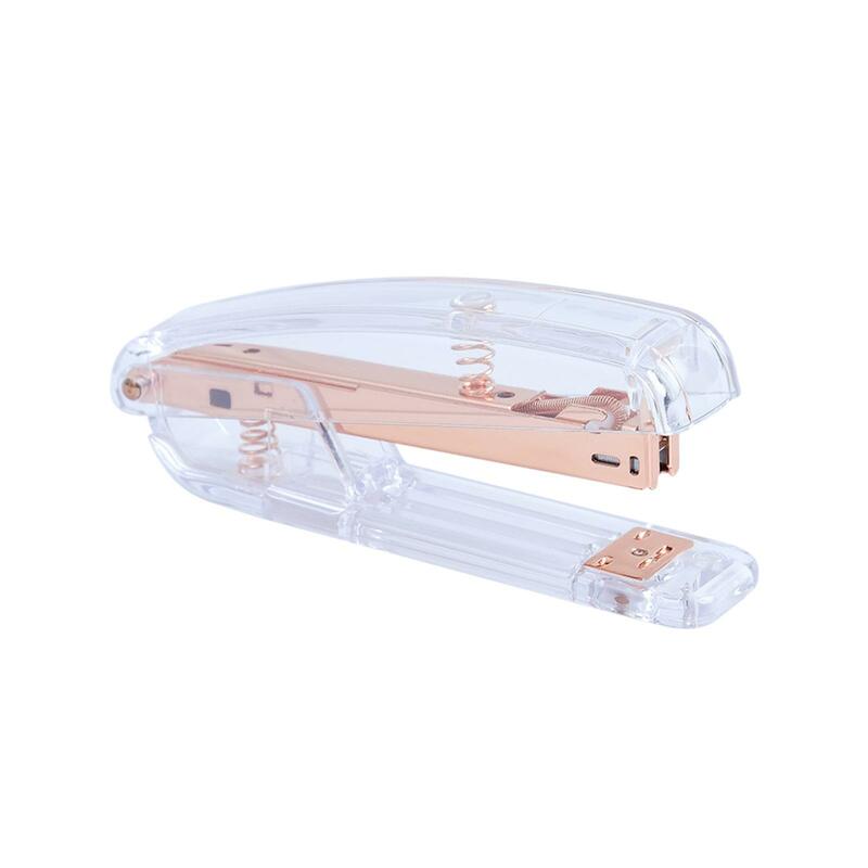2xClear Acrylic Stapler, Stationery Spring Powered for School Office Student