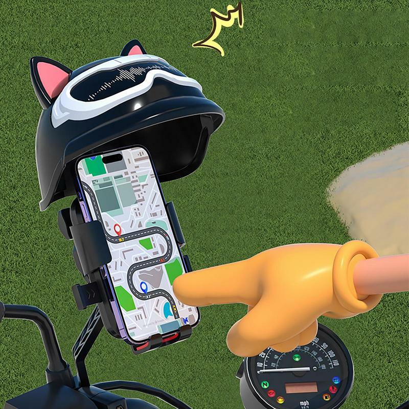 ที่บังแดดมอเตอร์ไซค์จักรยานที่จับโทรศัพท์มือถือหมวกขนาดเล็กกันน้ำแบบพกพาที่บังแดดผ้าโพกศีรษะหูน่ารัก