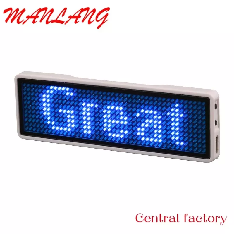 Custom USB recarregável programável LED rolagem mensagem nome distintivo