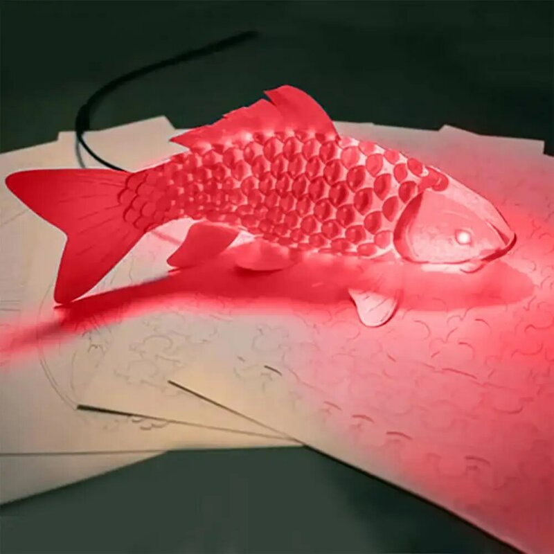 다채로운 LED 플라잉 물고기 랜턴, USB 작동 종이 잉어 랜턴, 홈 오피스 장식, 조정 가능