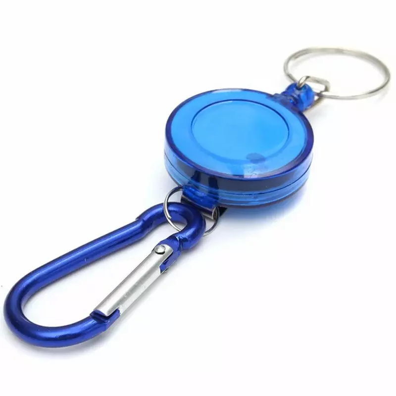 Carrete retráctil de plástico ABS para llaves, 1 unidad, cordón de identificación, etiqueta de nombre, portatarjetas, Clips de cadena, 2023