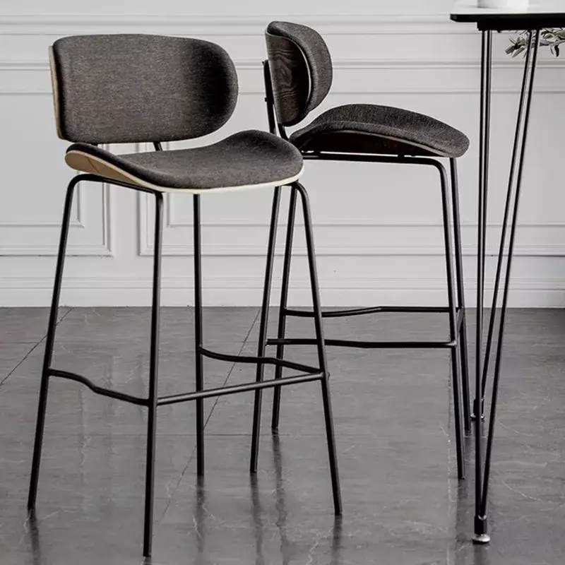 DD3333-415 sedia da bar schienale creativo sgabello alto sedia a isola nera in stile industriale