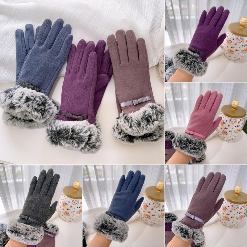 Winter Warme Handschoenen Comfortabele Koude Bestendige Winddichte Wanten Verdikte Pluche Rijhandschoenen Vrouwen