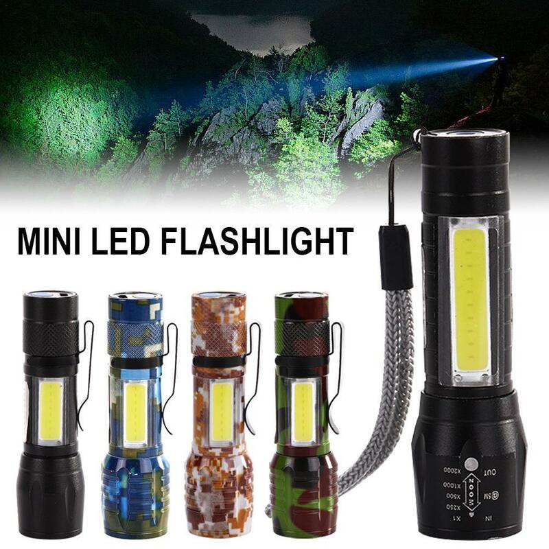 Camo Flashlight Portable Outdoor  Mountaineering Tourism USB Charging  Strong Light Flashlight Aluminum Alloy