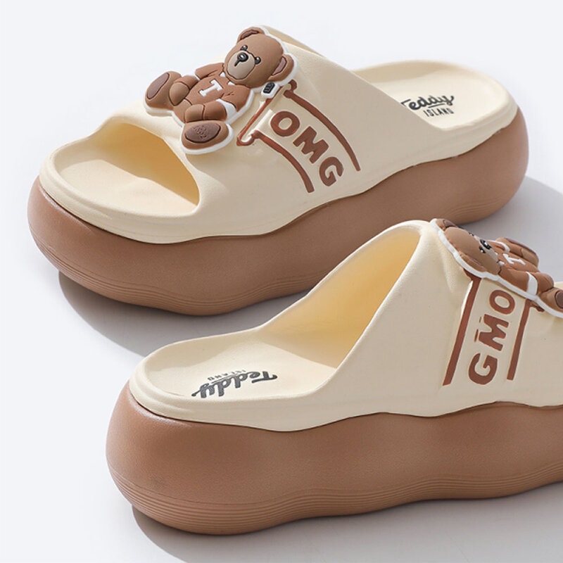 Sandal musim panas wanita, sandal rumah sol tebal bawah lembut EVA dalam ruangan, Sandal wanita musim panas anti selip