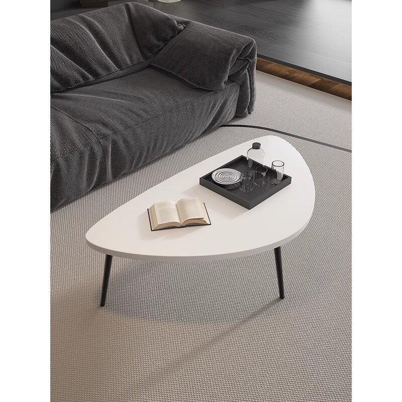 Combinaison de table basse géométrique minimaliste italienne, bois massif, moderne, minimaliste, petit ménage, salon, moto rétractable