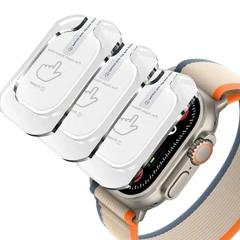 Filme De Vidro Temperado HD para Apple Watch Series Ultra, Protetor De Tela Com Ferramenta De Alinhamento, Fácil Instalação, 49mm, iWatch Ultra 2