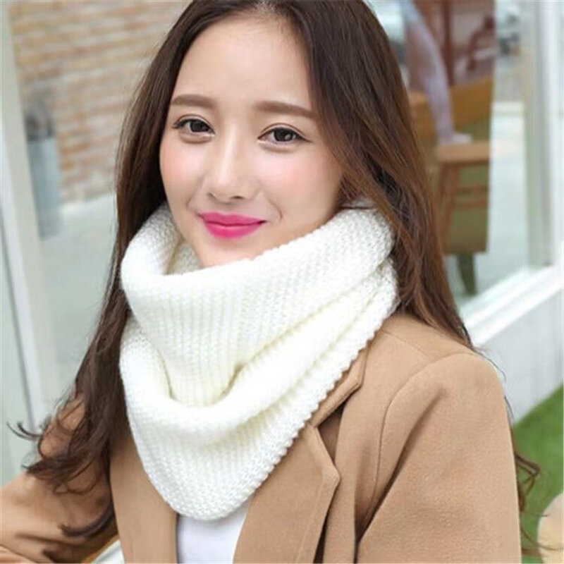 Luxury Cashmere Knitted Scarves Solid Color Women Or Men Winter Scarf Adults Warm Thick Wool Scarf Kids Children Accessories New