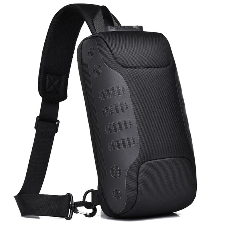 Мужской рюкзак-слинг через плечо с USB и защитой от кражи