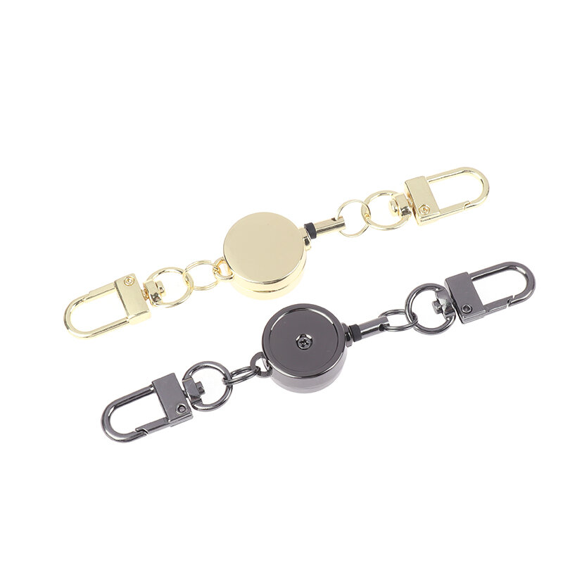 21MM Anti-theft Metal Easy-to-pull Buckle Rope Retractable Key Holder Elastic Keychain Sporty Retractable Key Ring Nurse Parts