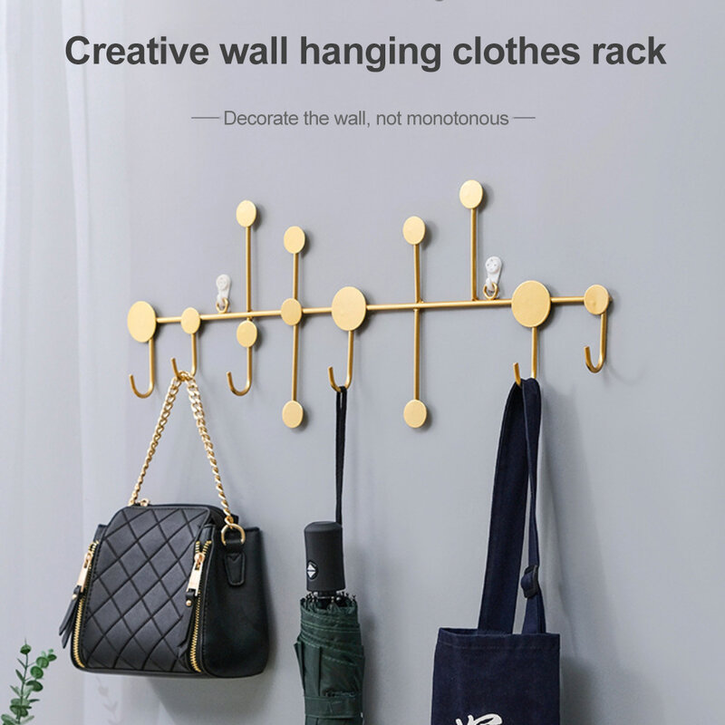 Luxury Fitting Room Coat Hooks Wall Mounted Clothes Rack Coat Rack Key Storage Holder Home Decoration Iron Wall Accessories