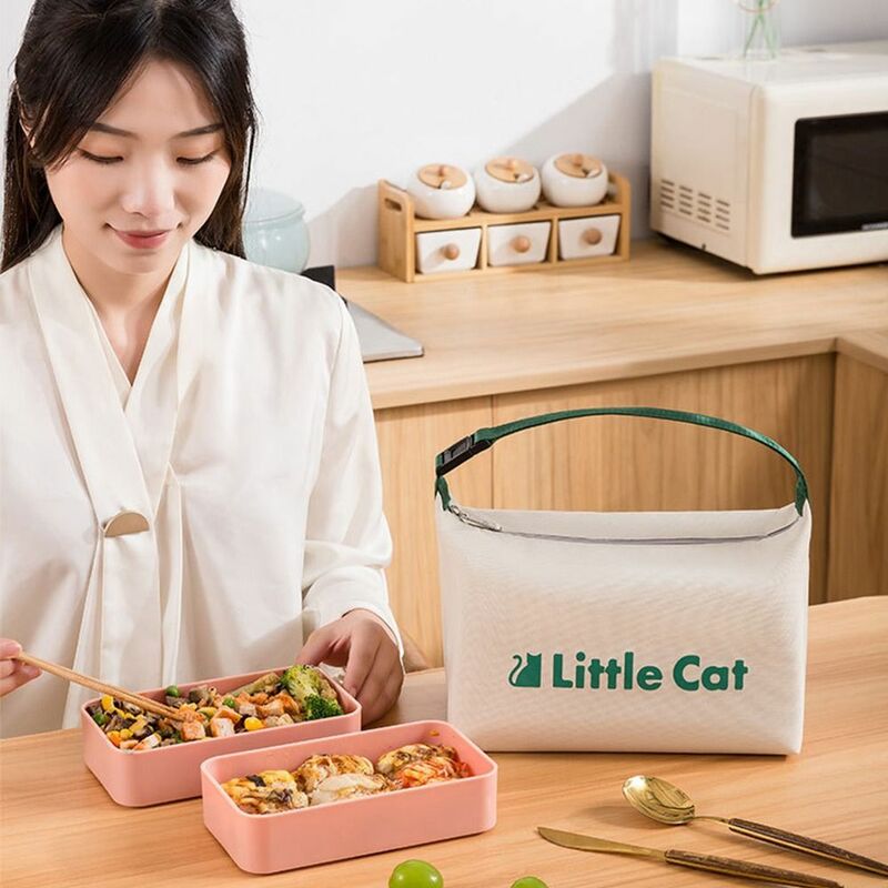 Wodoodporna torba na Lunch na zamek błyskawiczny torebki na żywność karma dla kotów ciepłej torba termiczna torby opakowanie na Lunch utrzymujące niską temperaturę kreskówka zwierząt torba na Lunch podróży
