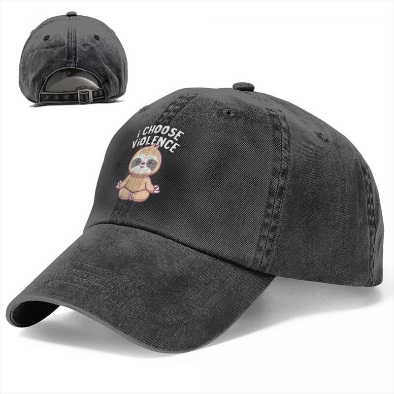 قبعة بيسبول كسلان عتيقة ، أغطية رأس قطنية بالأسى للجنسين ، اخترت العنف ، قبعة كسلان لطيفة مضحكة ، قبعات صيفية خارجية