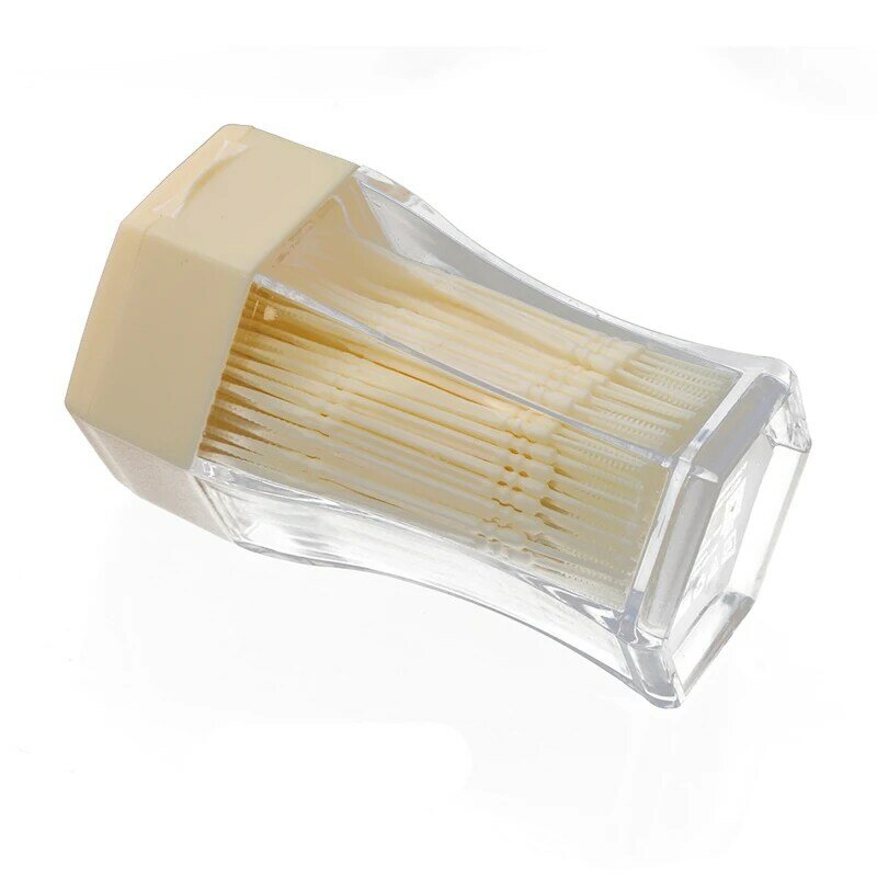 부드러운 플라스틱 더블 헤드 칫솔질 이쑤시개, 구강 관리, 의치용 치간 칫솔, 6.2 cm, 세트 당 200 개
