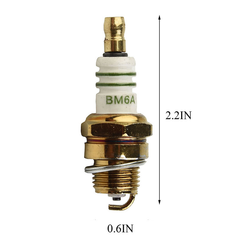 1pc 55 * 14mm Ceramic BM6A Small Engine Spark Plug Copper Core Electrode Universal Fitment Replacement M7 / L7T / CJ8 / 1560