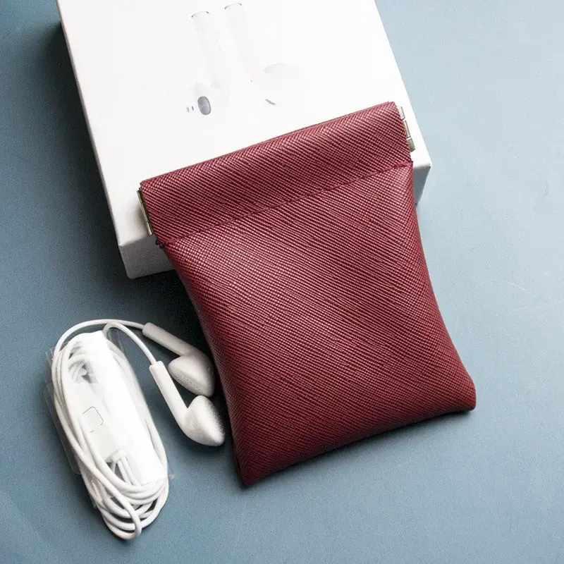 الحقيبة الجلدية الصغيرة تخزين الأطفال مفتاح حقيبة بو Lesther الصلبة الصغيرة عملة بطاقة محفظة محفظة