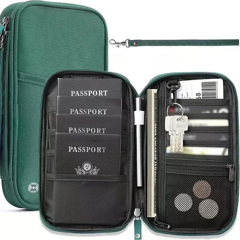 Cartera de viaje para pasaporte, soporte para pasaporte familiar, organizador de documentos, accesorios de viaje, bolsa para documentos, tarjetero, billetera de viaje