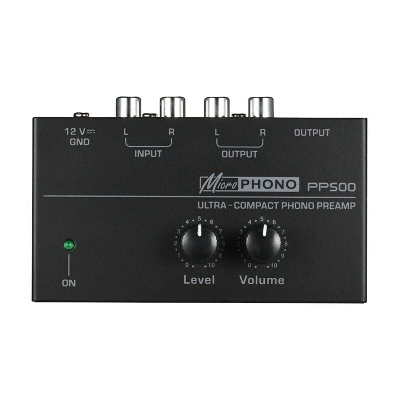 Preamp Phono ขนาดกะทัดรัด PP500พร้อม Bass Treble Balance Volume ปรับ Pre-Amp Turntable Preamplificador US Plug