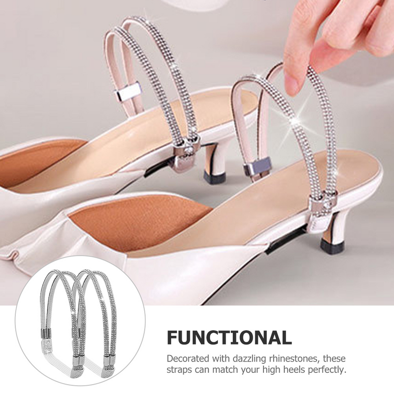 Detachable Shoe Straps Women Crystal Shoe Belt Anti Slip Shoe Band Rhinestone Adjustable Replacement Ankle