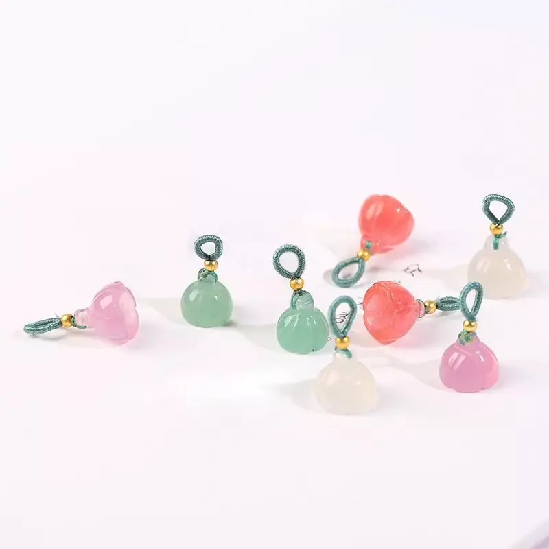 Natural Chalcedony Lotus Pendant Slipping Hand Rope Accessories Bracelet Bracelet Jade Agate Pendant Handmade DIY Accessories