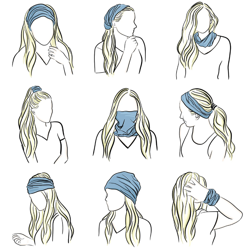Bandana kepala cetakan warna-warni untuk wanita, syal tabung tanpa kelim untuk bersepeda, mendaki, lari, olahraga, pelindung wajah