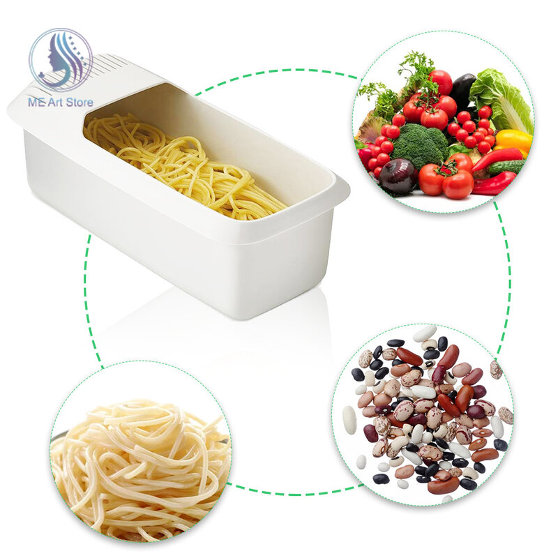 Cuocipasta a microonde con setaccio resistente al calore Pasta barca a vapore Spaghetti Noodle Cooking Box Tool Noodle Maker Case