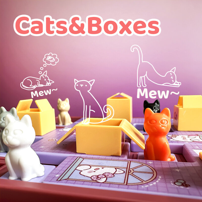 Кошачья Экспресс-коробка, настольная игра, обучающая игрушка, головоломка, логическая игра, обучение IQ, пространственное планирование, рассуждение, игрушка 6 лет для взрослых