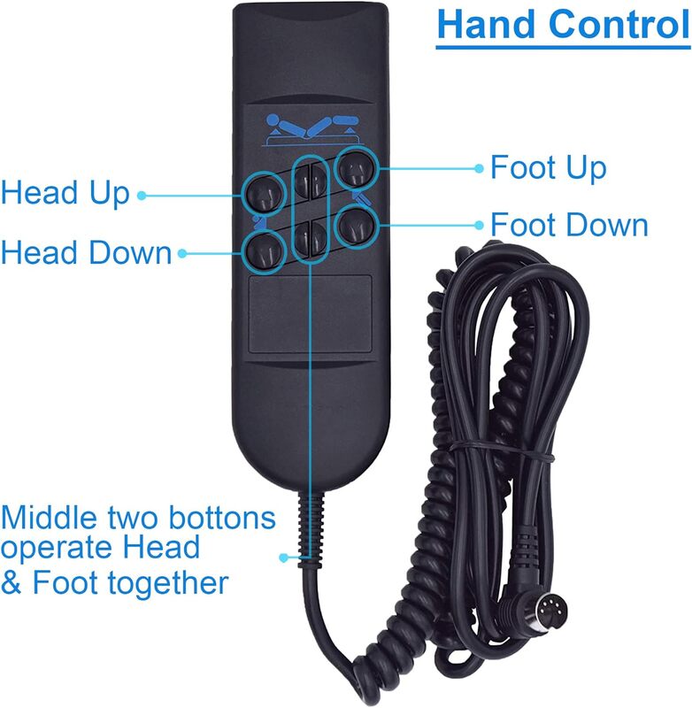 Okin-Controlador de cadeira reclinável controle manual remoto, Aparelho de substituição com 6 botões, 5 pinos para cama hospitalar ajustável, OEM