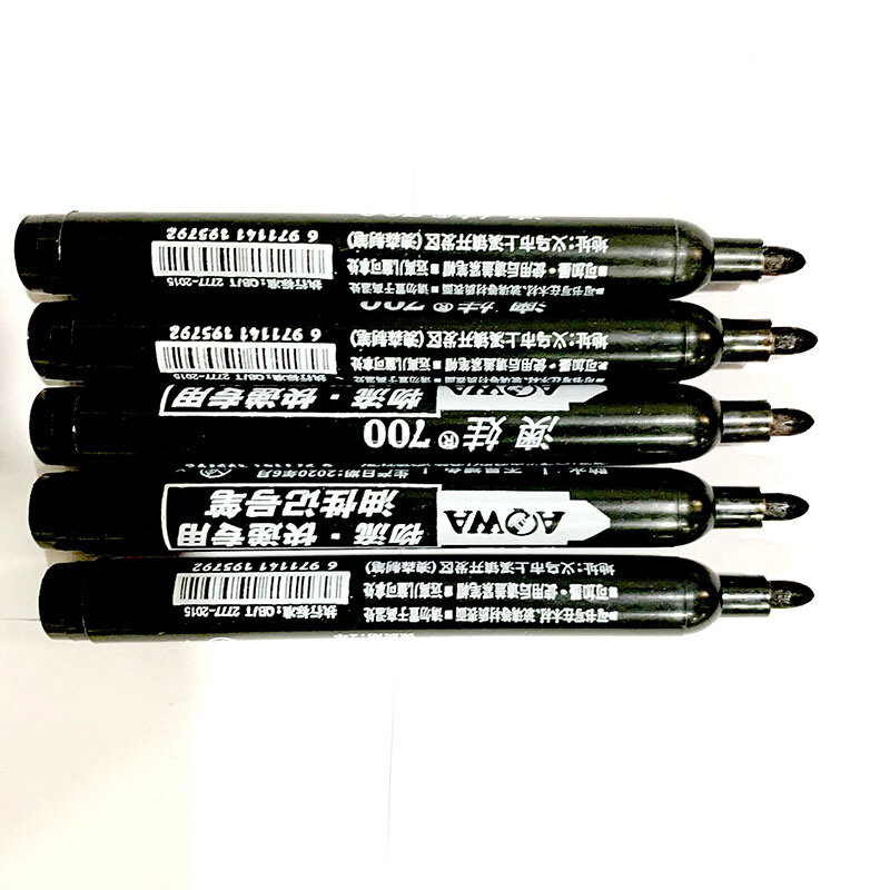 Pennarello per vernice permanente da 5/10 pezzi penna nera impermeabile oleosa per pennarelli per pneumatici penna per firma ad asciugatura rapida forniture di cancelleria q1
