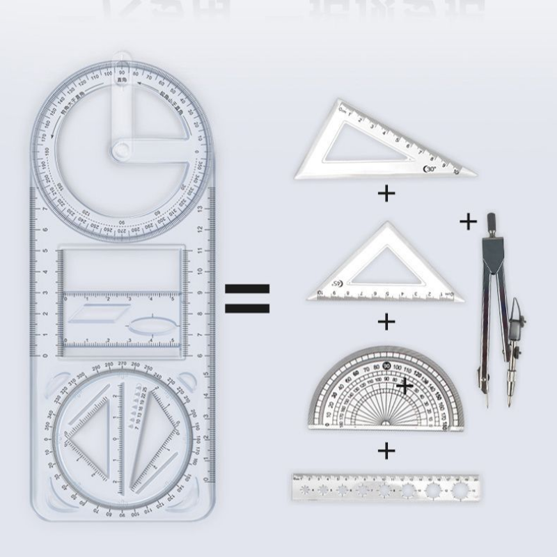 Règle de dessin géométrique multifonctionnelle, outil de mesure pour étudiants
