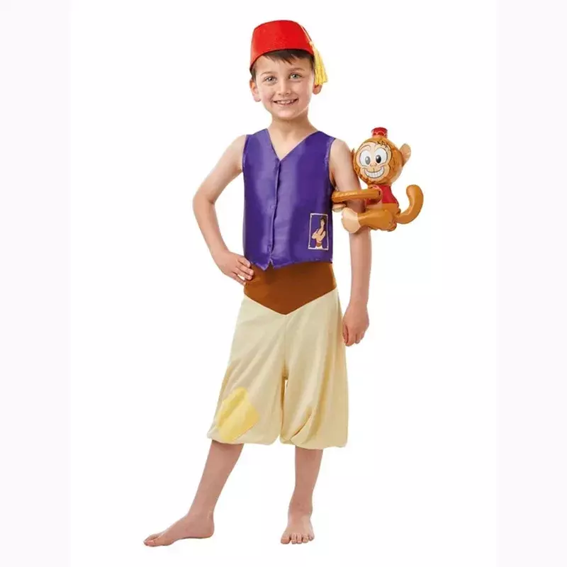 Kind Kinderen Arabische Lamp Aladdin Kostuum Cosplay Voor Jongens Halloween Purim Carnaval Feest Maskerade Fantasia Verkleden