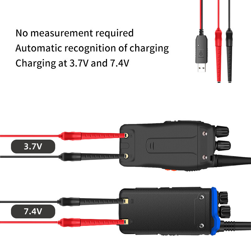 워키토키 범용 USB 충전기, Kabel Untuk UV-5R UV-82 BF-888S, TYT Retevis 라디오, Dua Arahdengan Lampu Indikator