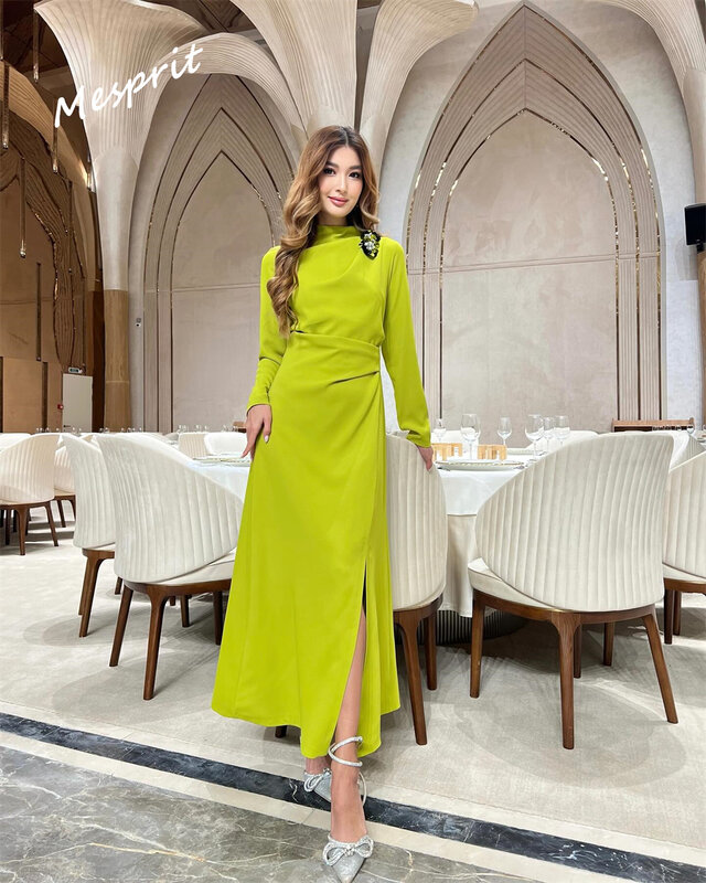 Prom Dress Yipeisha Prom Dress Fashion High Collar A-line Anke Length Party Dresses Beading Chiffon Customized Saudi Arabia