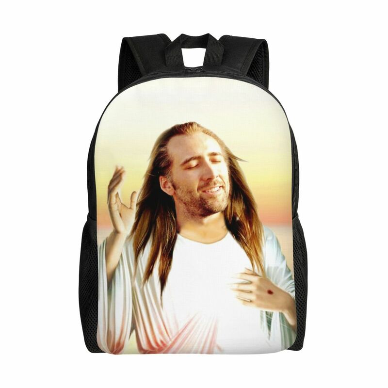 3D Printing Saint Nicolas Cage Backpacks Funny Meme School College Travel Bags Women Men Bookbag Fits Large Capacity Backpack