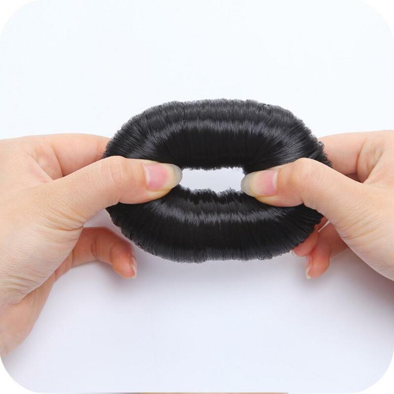Cincin rambut elastis gaya rambut memperbaiki wig Resin rambut donat cakar sintetis rambut Chignon busur Sanggul kecil donat bungkus berantakan untuk wanita