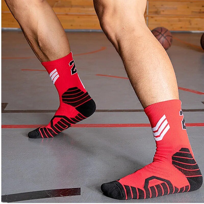 Calcetines de baloncesto para hombre y mujer, medias profesionales hasta la rodilla, transpirables, para correr al aire libre, ciclismo