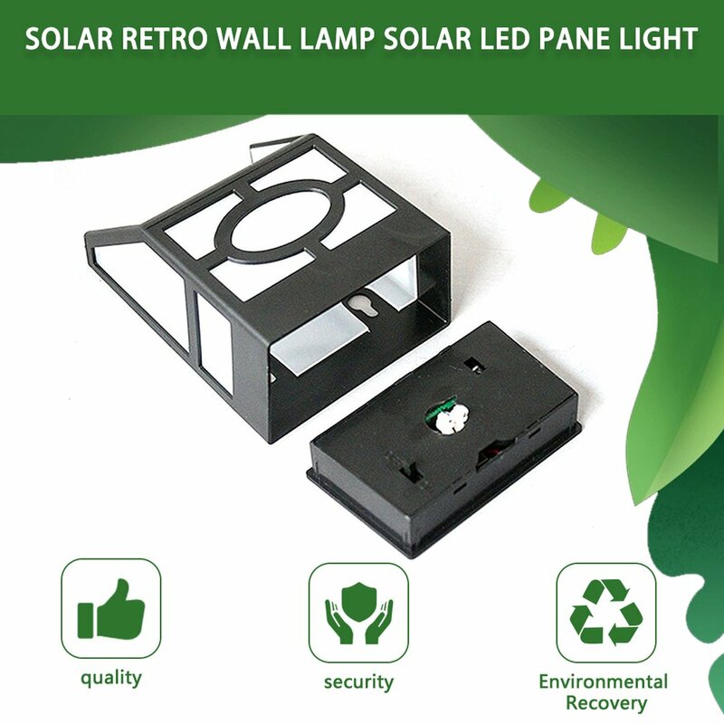 2 LED Super Bright Solar Power Wall Lamp Energy-saving ABS Night Light Waterproof for Outdoor Garden Landscape Dropship