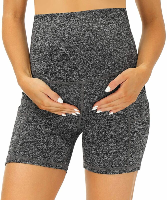 Одежда для беременных и мам, женские шорты для йоги для беременных, штаны для женщин с карманами и высокой талией, тренировочные штаны для женщин, леггинсы