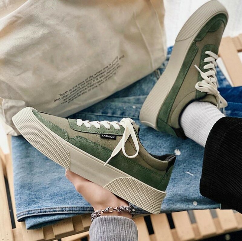2023 Spring New Fashion Canvas Shoes Thick Bottom Heightening Casual Shoes Trendy Fashion Sports Sneakers Men's Shoes