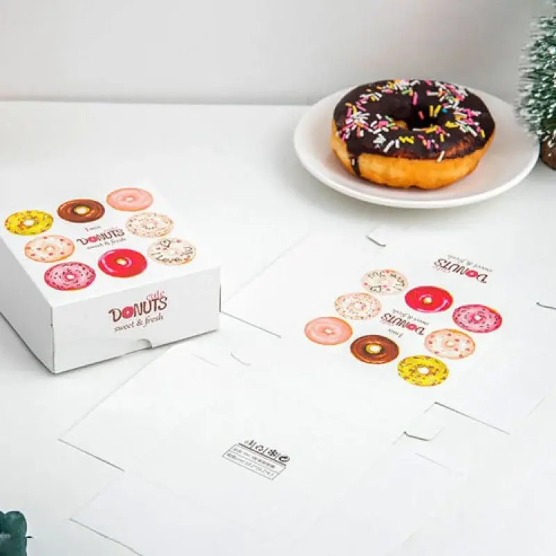 Caja de cartón personalizada, embalaje de mini pastel de hamburguesa, bento, postre, hamburguesa, galleta, donut