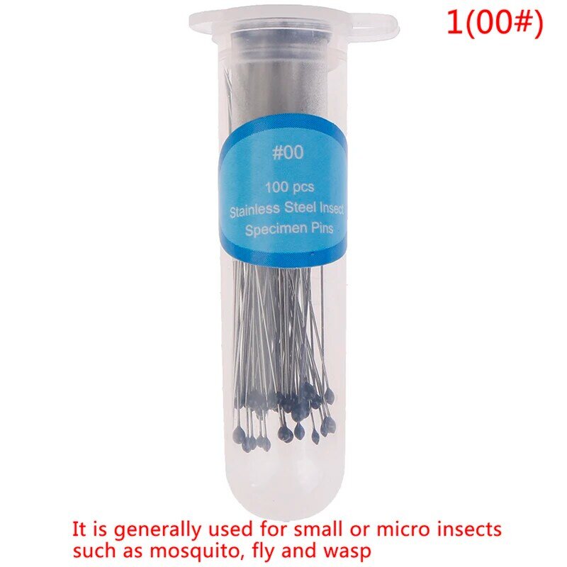 100Pcs Insect Pins ago per campioni in acciaio inossidabile per l'entomologia del laboratorio scolastico