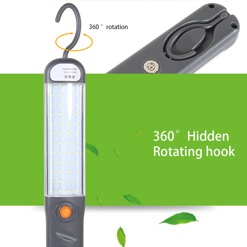 LED Work Light Rechargeable 1500LM 3 Lighting Modes Mechanic Light With Magnetic Bases And Hanging Hooks For Car Repairing