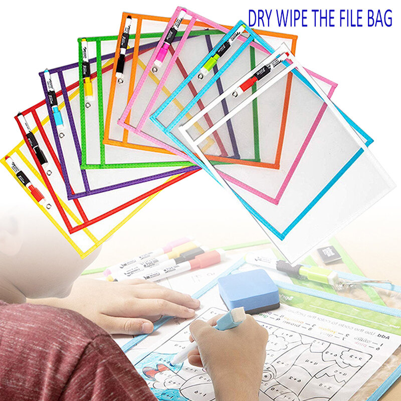Dry-wiping Multi-function File Bag Student Supplies Painting Practice Calligraphy Tracing Red Reusable Portable Children Gifts