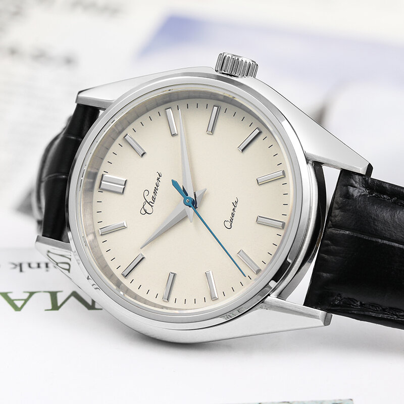 นาฬิกาควอทซ์ GS02 chameri เคลื่อนไหวได้ VH31 50ม. นาฬิกาข้อมือหรูกันน้ำนาฬิกาสแตนเลสสตีลแก้วคริสตัลแซฟไฟร์นาฬิกาธุรกิจ