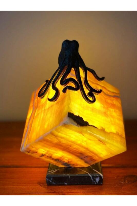 Octopus Marmor Tisch Lampe, Beleuchtung Und Nacht Licht Wohnzimmer Büro Lampenschirm Birne Boden Lampe