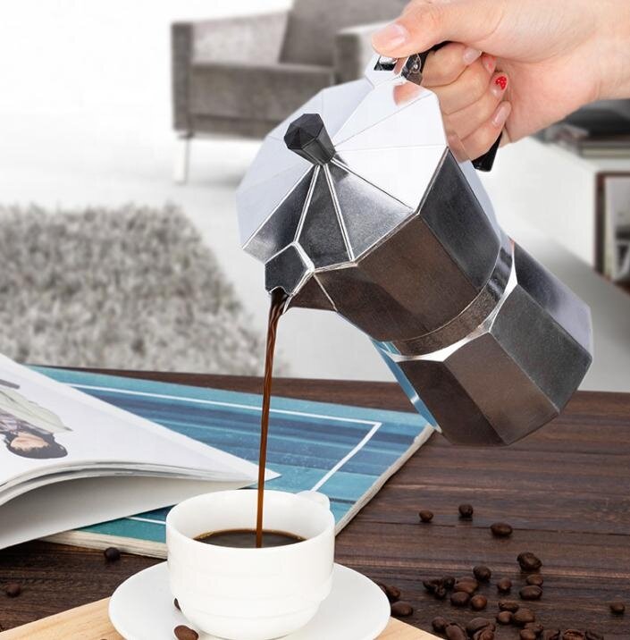 Wholesale Modern Italian Aluminum 1 Cup 2 Cups to 12 Cups Moka Pot Coffee Maker Stove-Top Mokapot