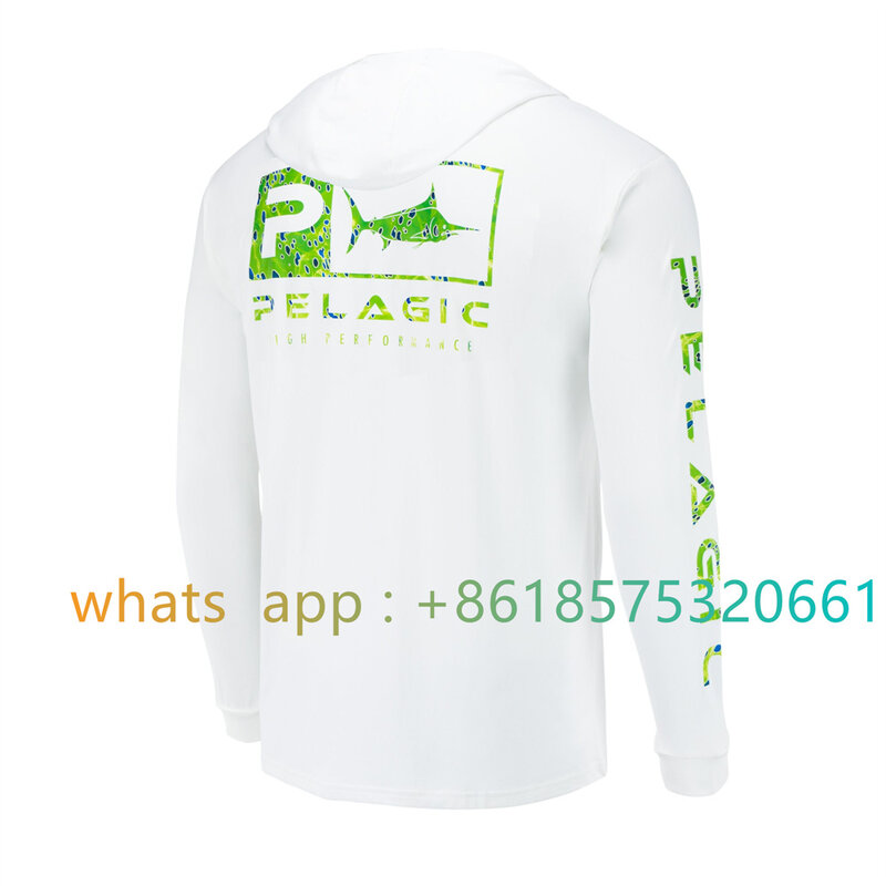 Camiseta de pesca con capucha Pelagic Gear, Upf50 Sudadera con capucha de pesca, sudadera atlética de secado rápido para exteriores, 2023