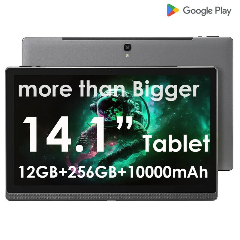 Tablet 14 inci Android 12 versi Global, PC Tablet PC Android 12 Deca Core RAM 12GB ROM 256GB 4G LTE Dual SIM 5G Dual WiFi GPS 10000mAh
